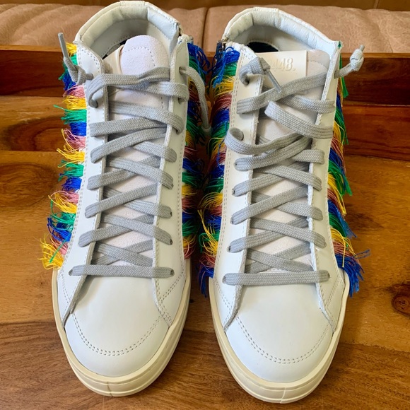 P448 Skate High Top Lisa Rainbow Sneakers - Picture 4 of 13